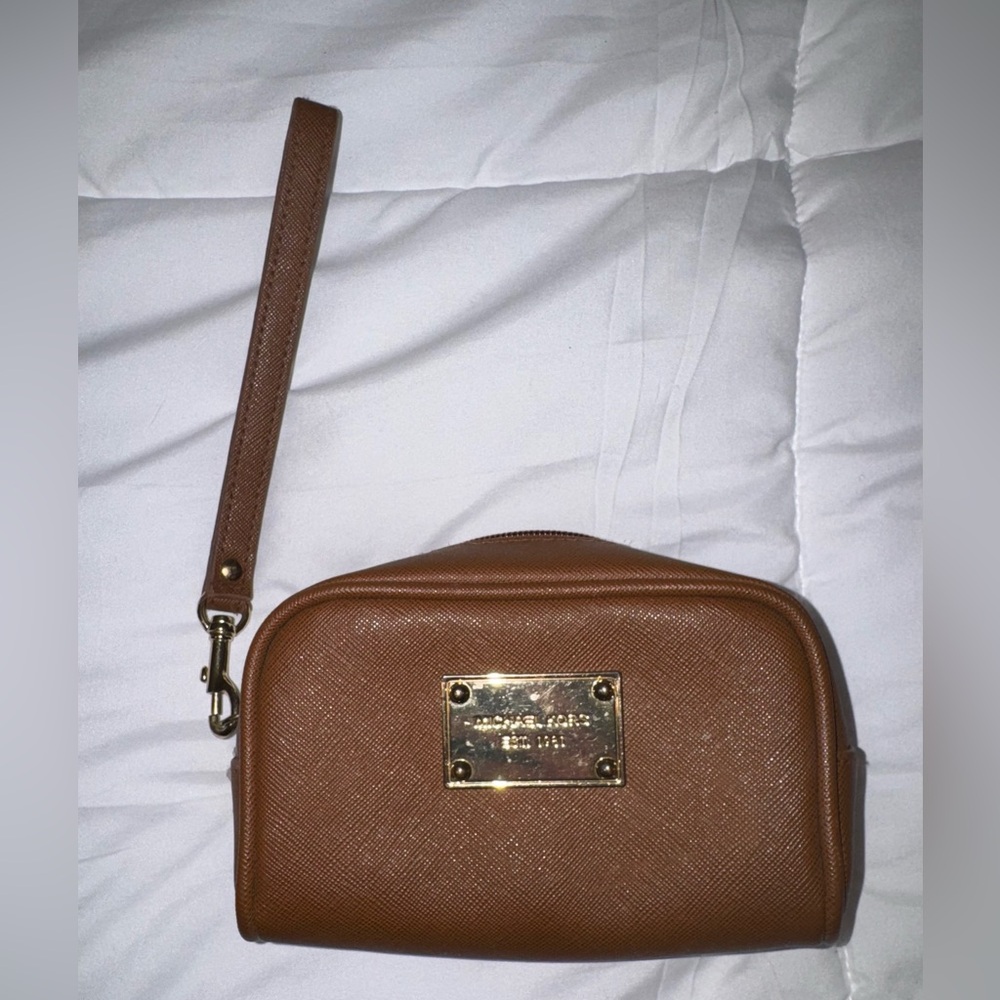 Michael Kors Toiletry bag with gold accents Brown